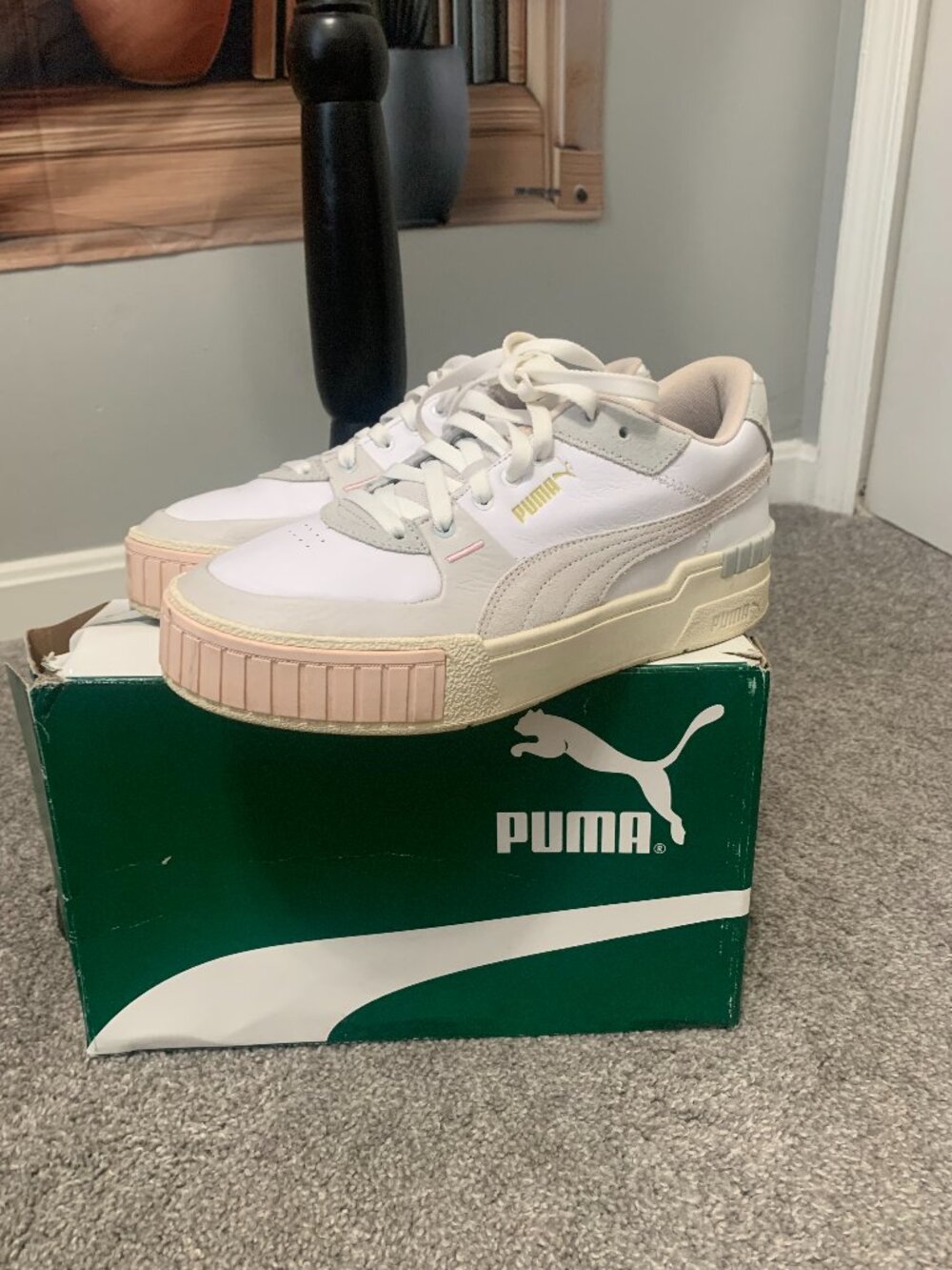 Womens Puma Cali Sports Mix White Marshmellow Sneakers